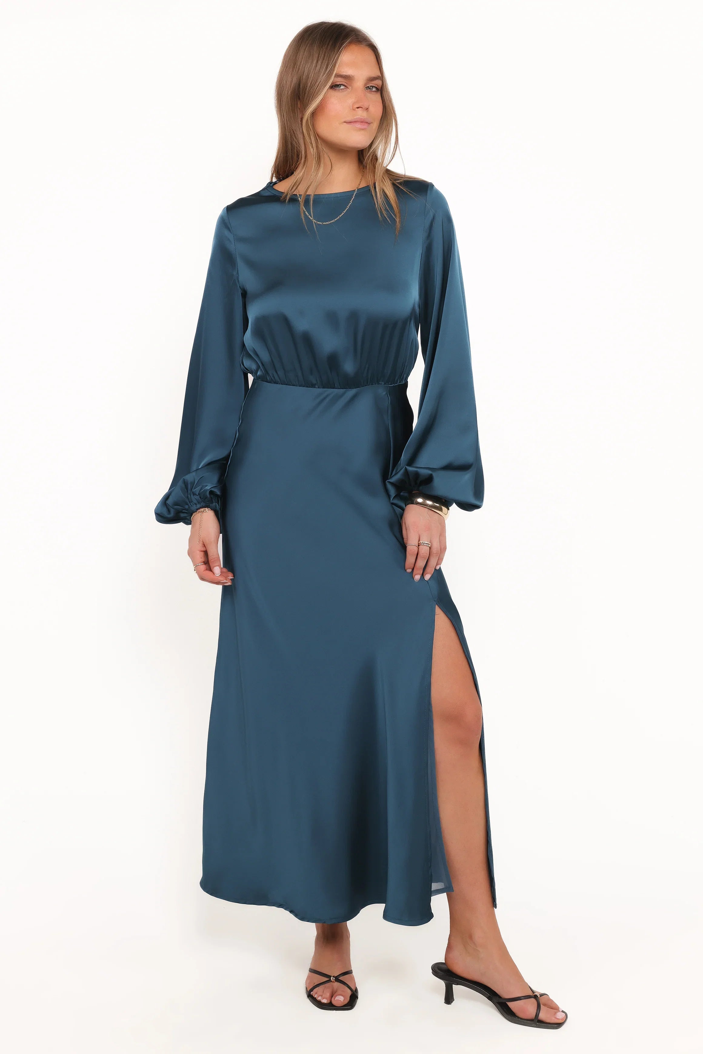 Remora Long Sleeve Midi Dress Teal