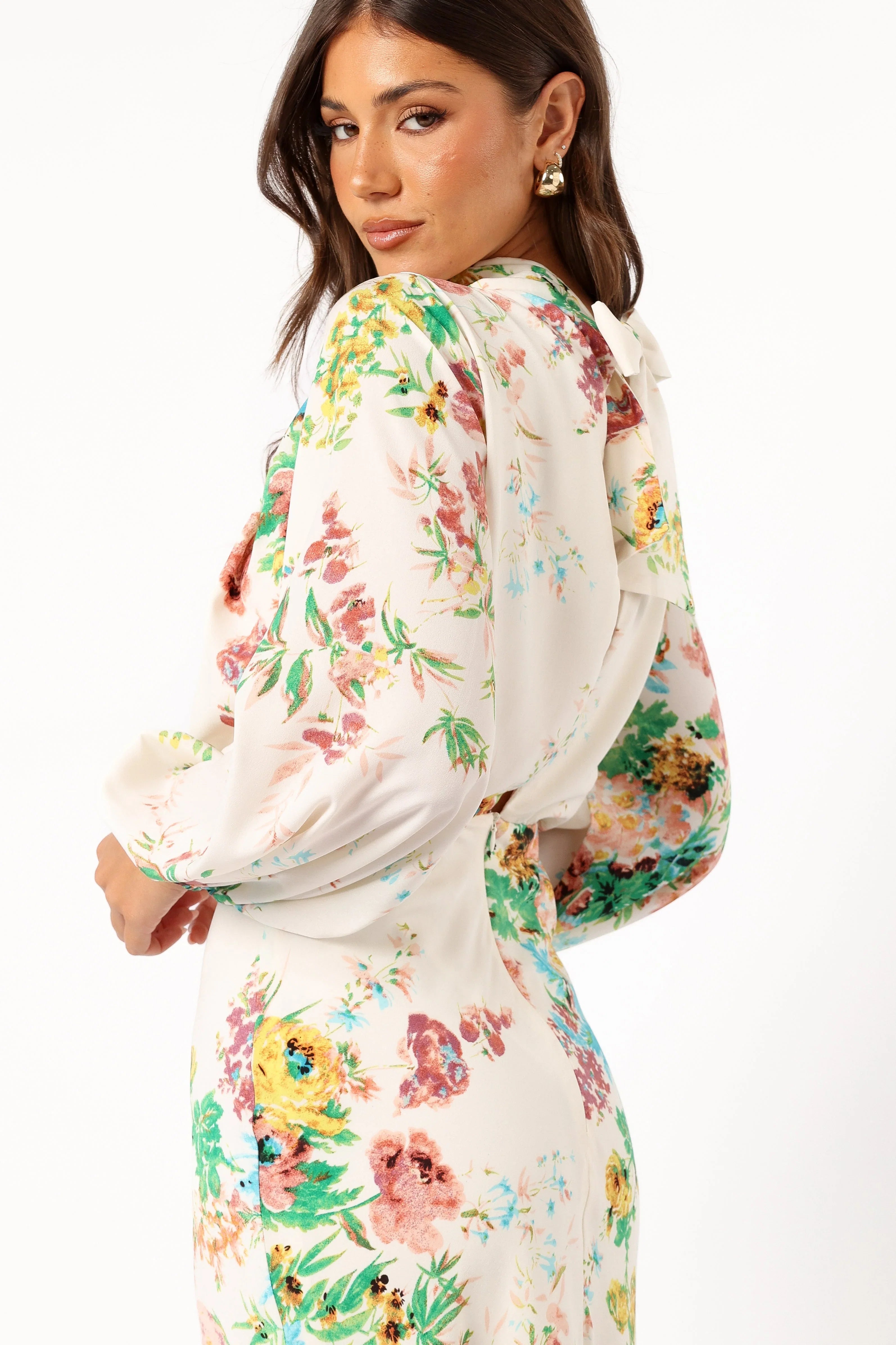 Sophia Long Sleeve Dress White Floral