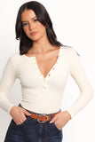 Dio Knit Henley Cream White