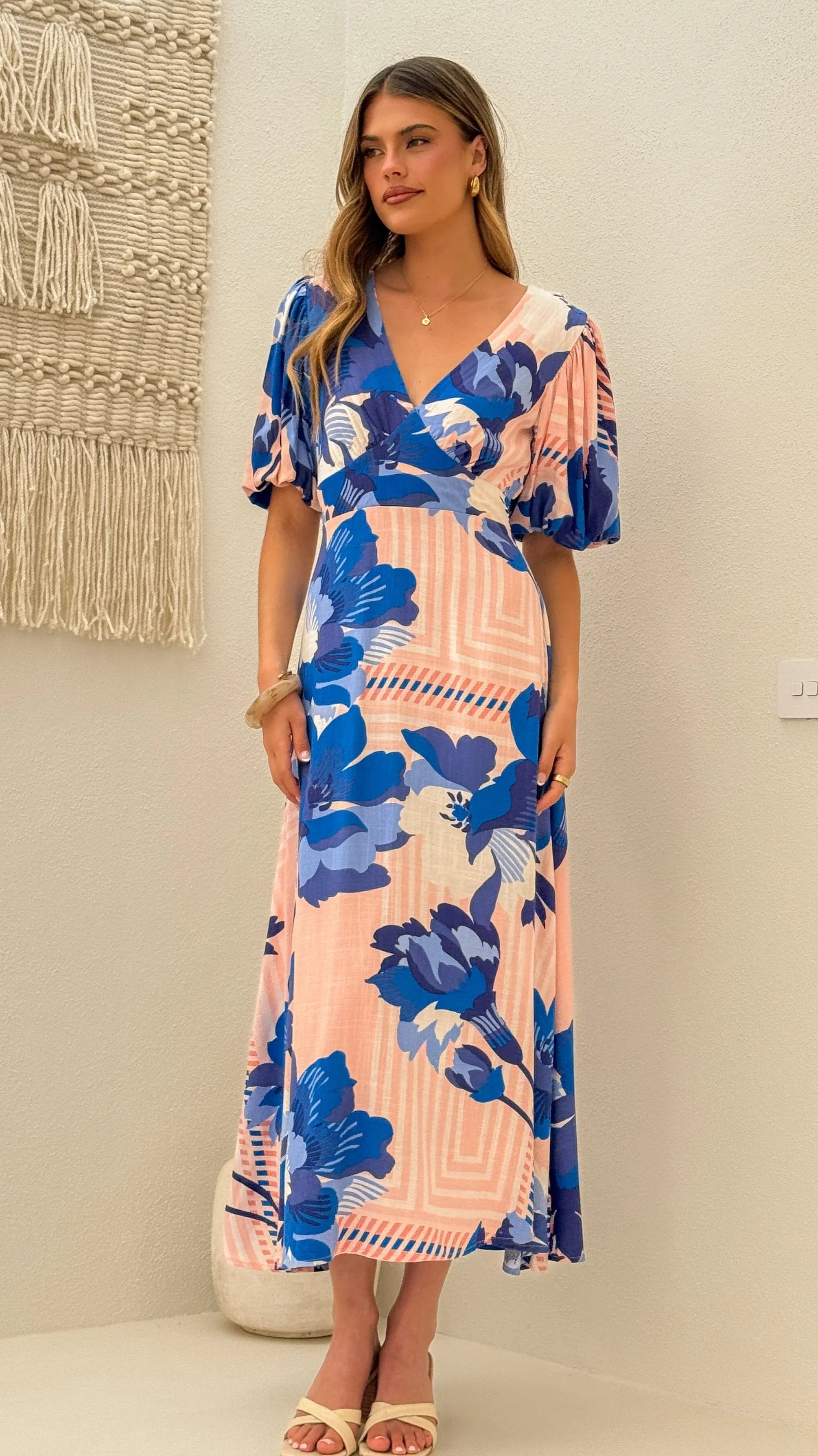 Sapphire Maxi Dress Blossom Print