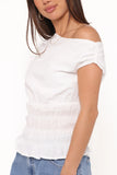 Lia Off Shoulder Top Ivory
