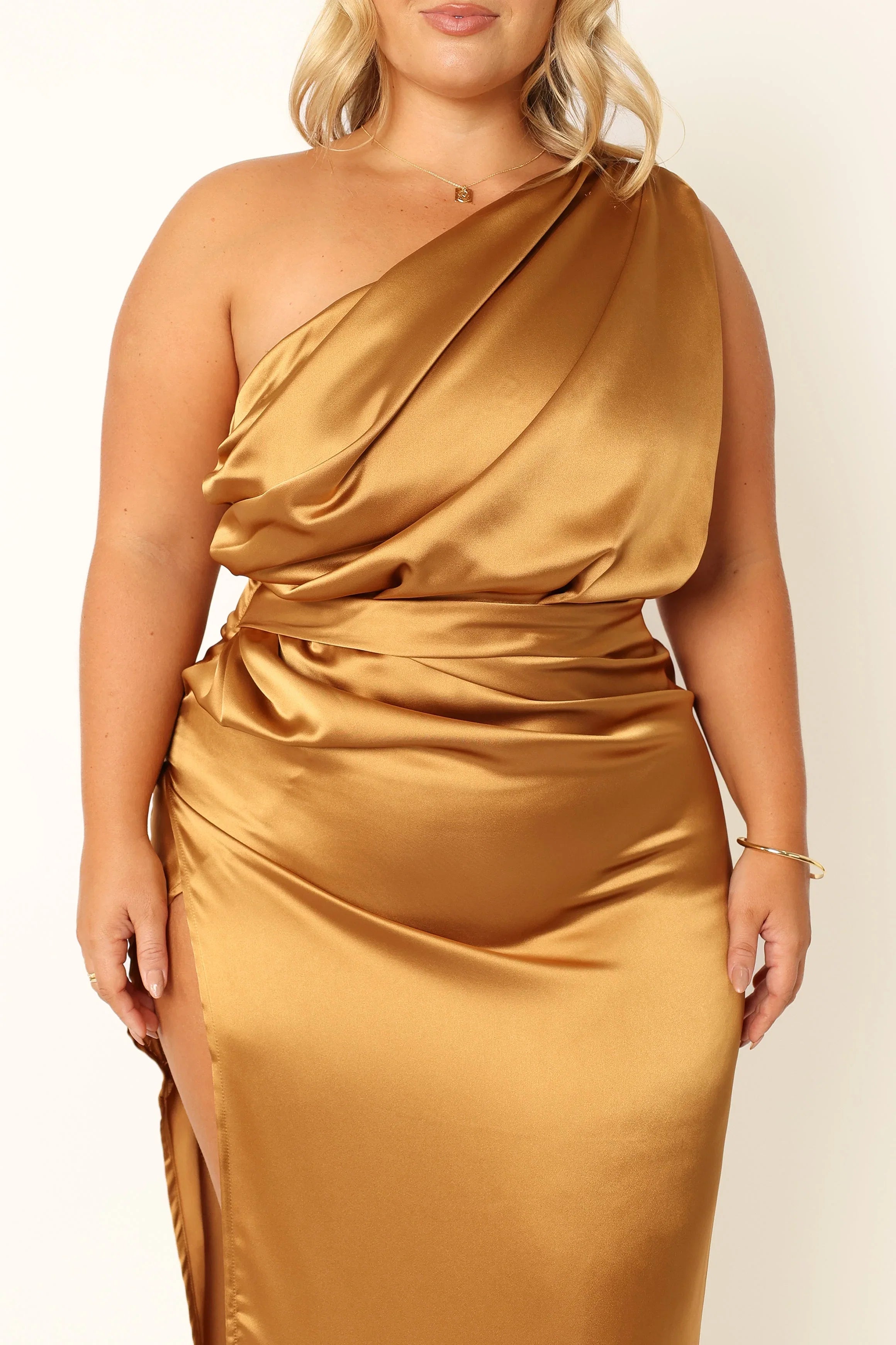 Nadia One Shoulder Maxi Dress Bronze