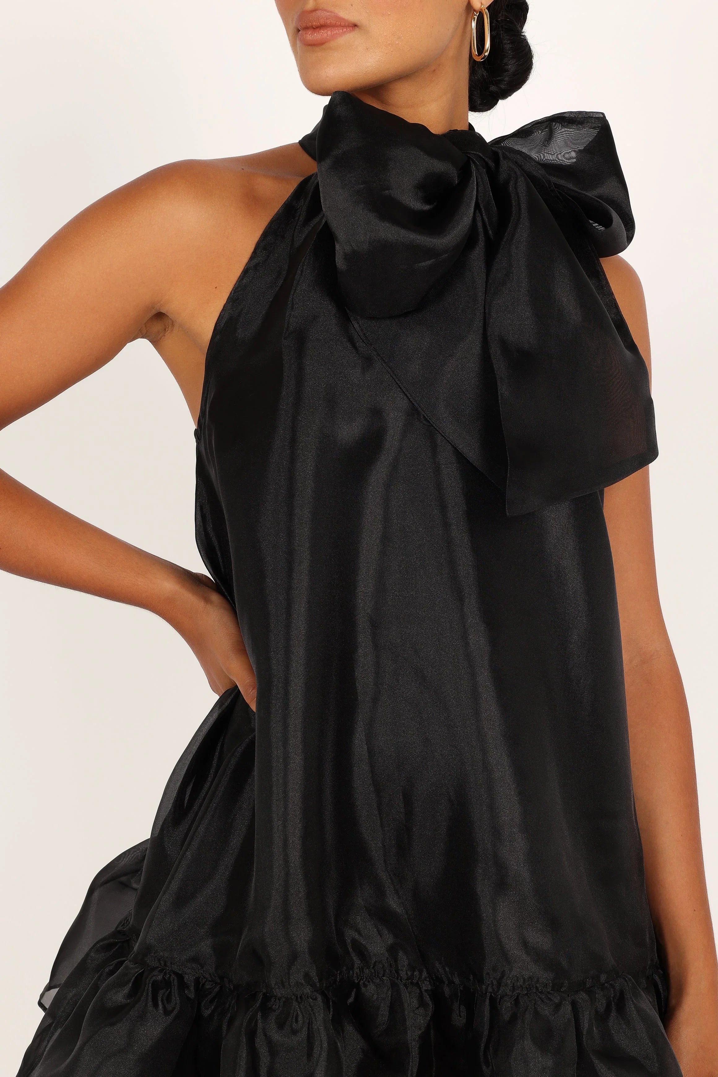 Sophia Bow Mini Dress Black