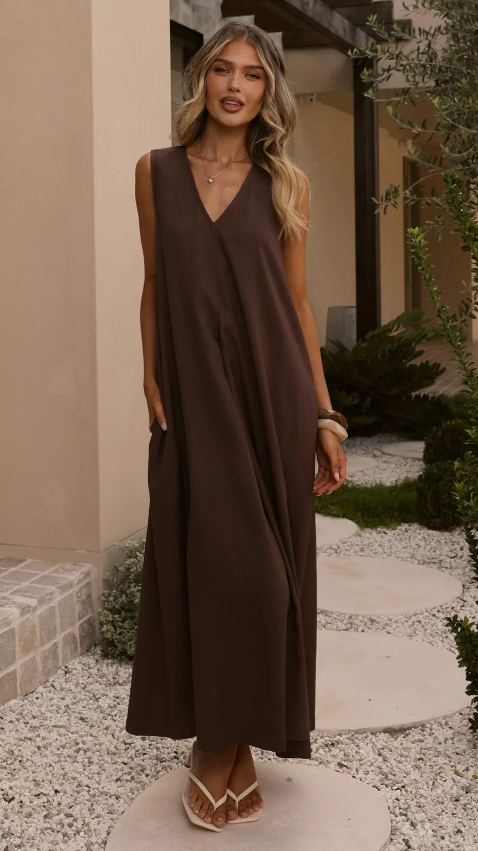 Aliah Maxi Dress Chocolate