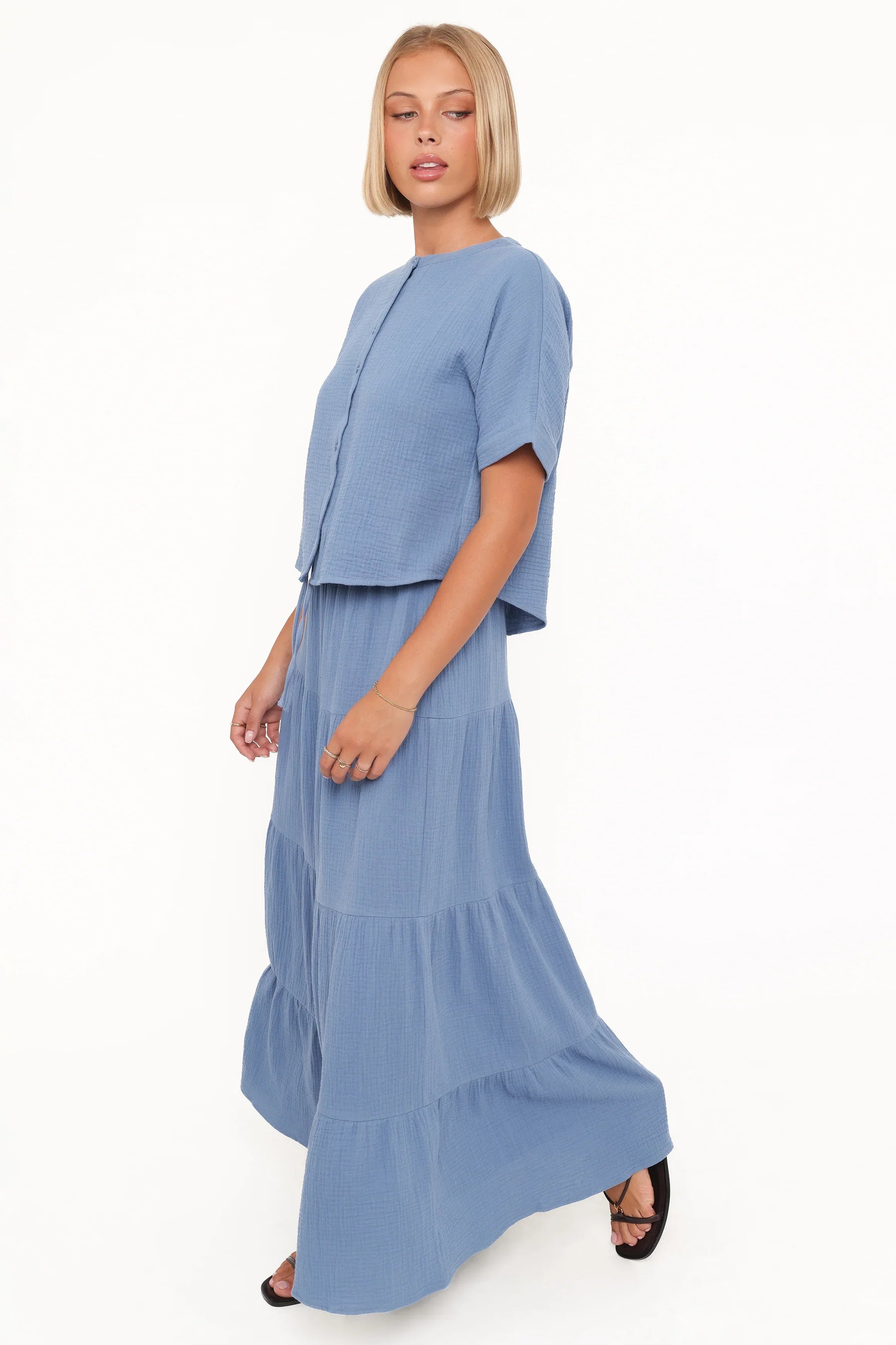 Sophia Skirt Set Denim Blue