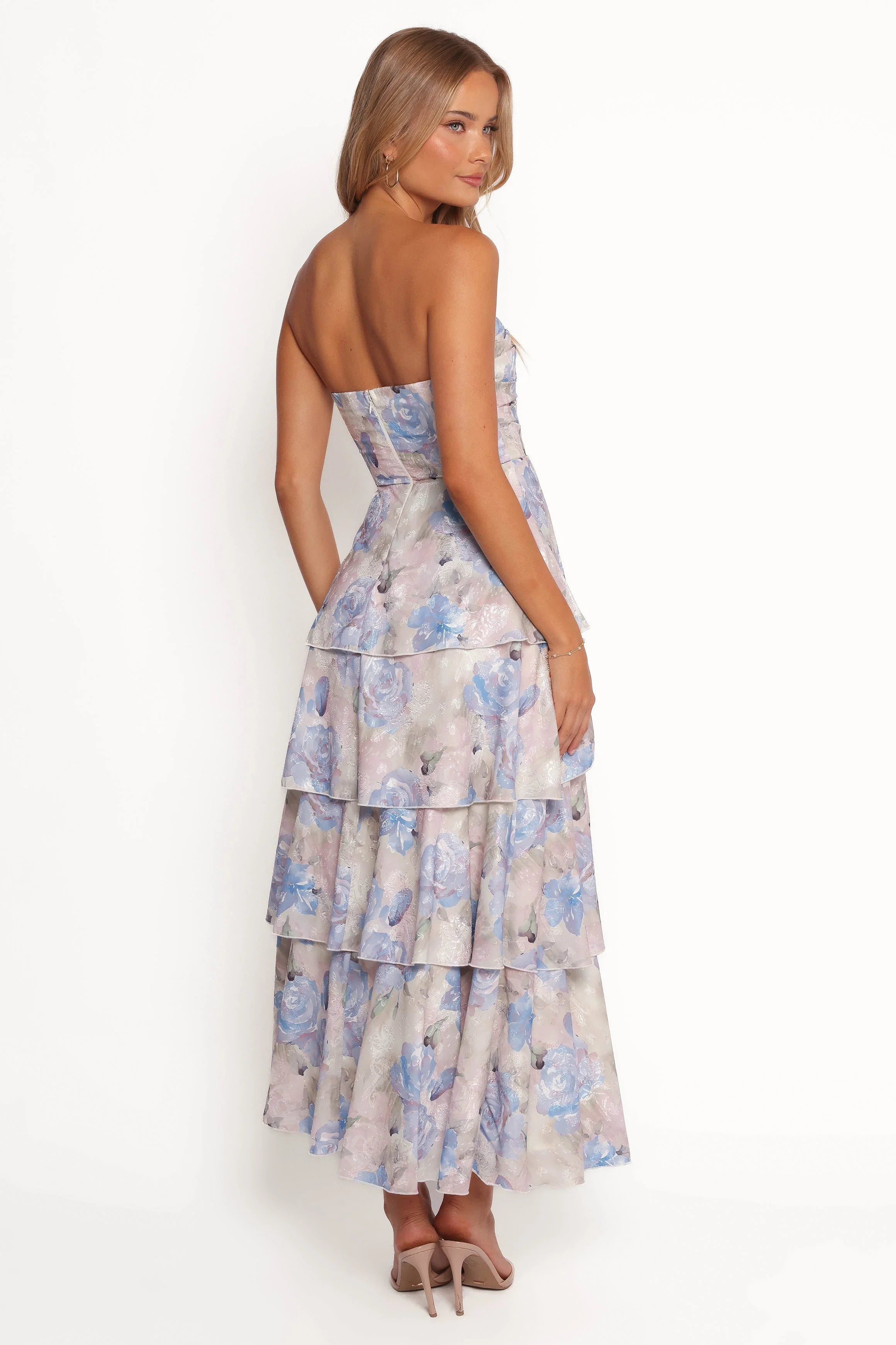 Admira Strapless Maxi Dress Blue Floral