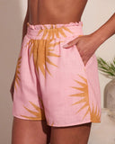 Sunny State Sunburst Print Linen Shorts