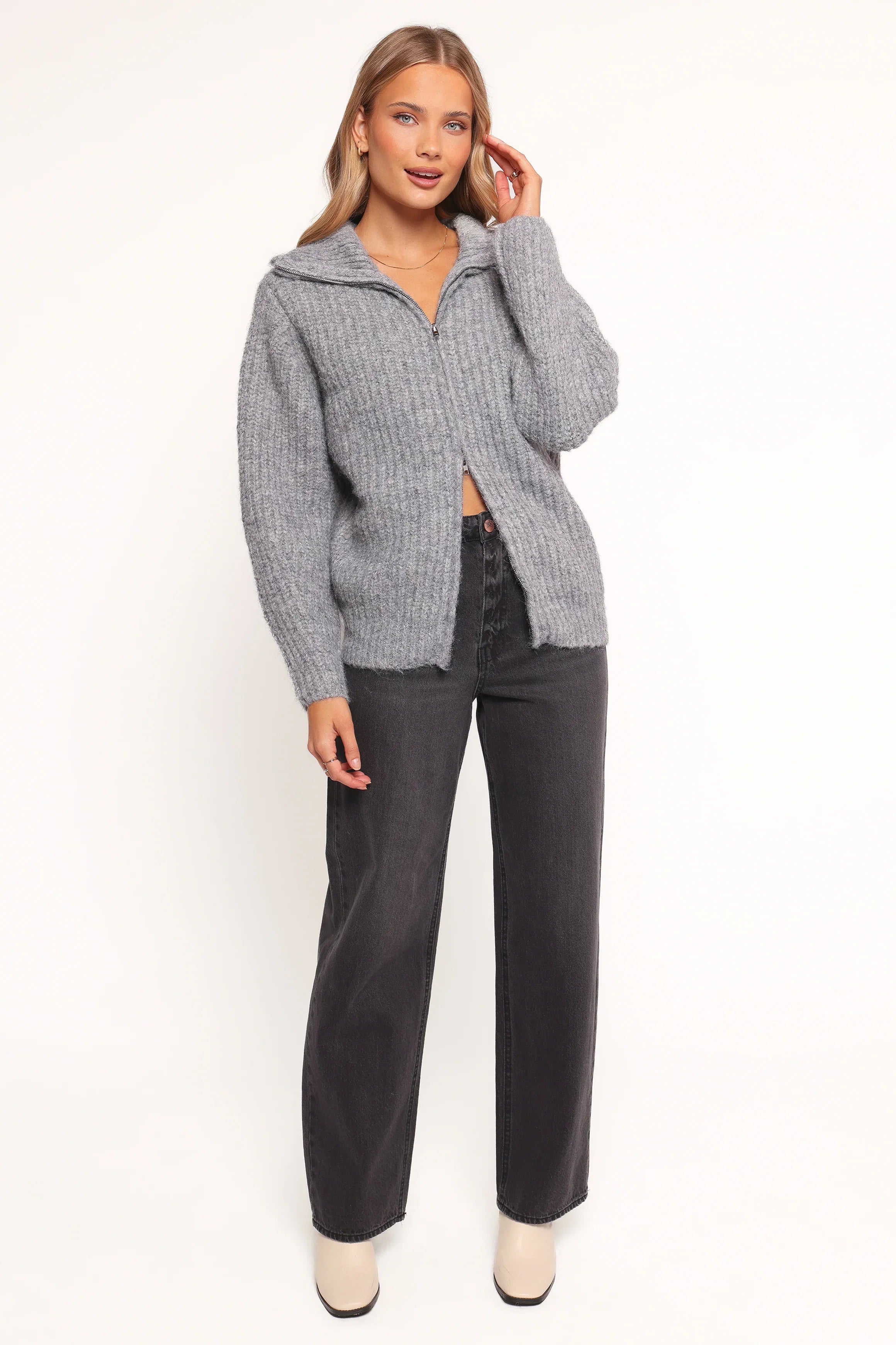 Miffy Zip Through Cardigan Grey