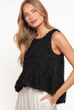 Meira Peplum Drop Hem Tank Top Black