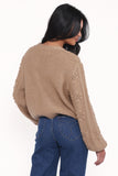 Melody Textured Button Up Cardigan Mushroom