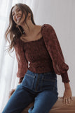 Alberta Top Burgundy Paisley
