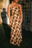Jamie Maxi Slip Dress Olive Floral