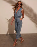 Hollie Drawstring Denim Jumpsuit