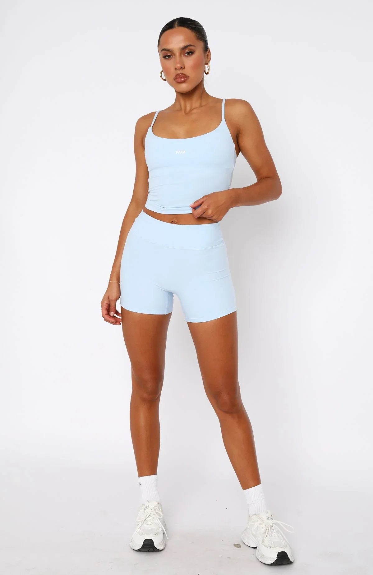 Keep Up High Waisted Shorts 4 Baby Blue