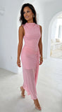 Ismerie Mesh Maxi Dress Pink