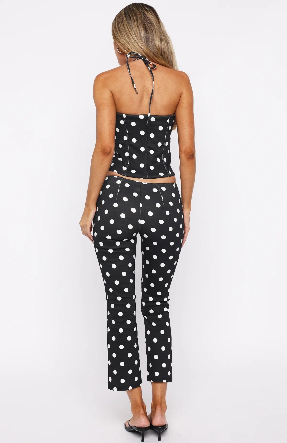 Sweetie Darling Capri Pants Black White Polka Dot