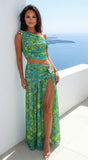 Tahlia Tropical Print Set Lime Green