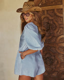 Terez Front Tie Denim Romper