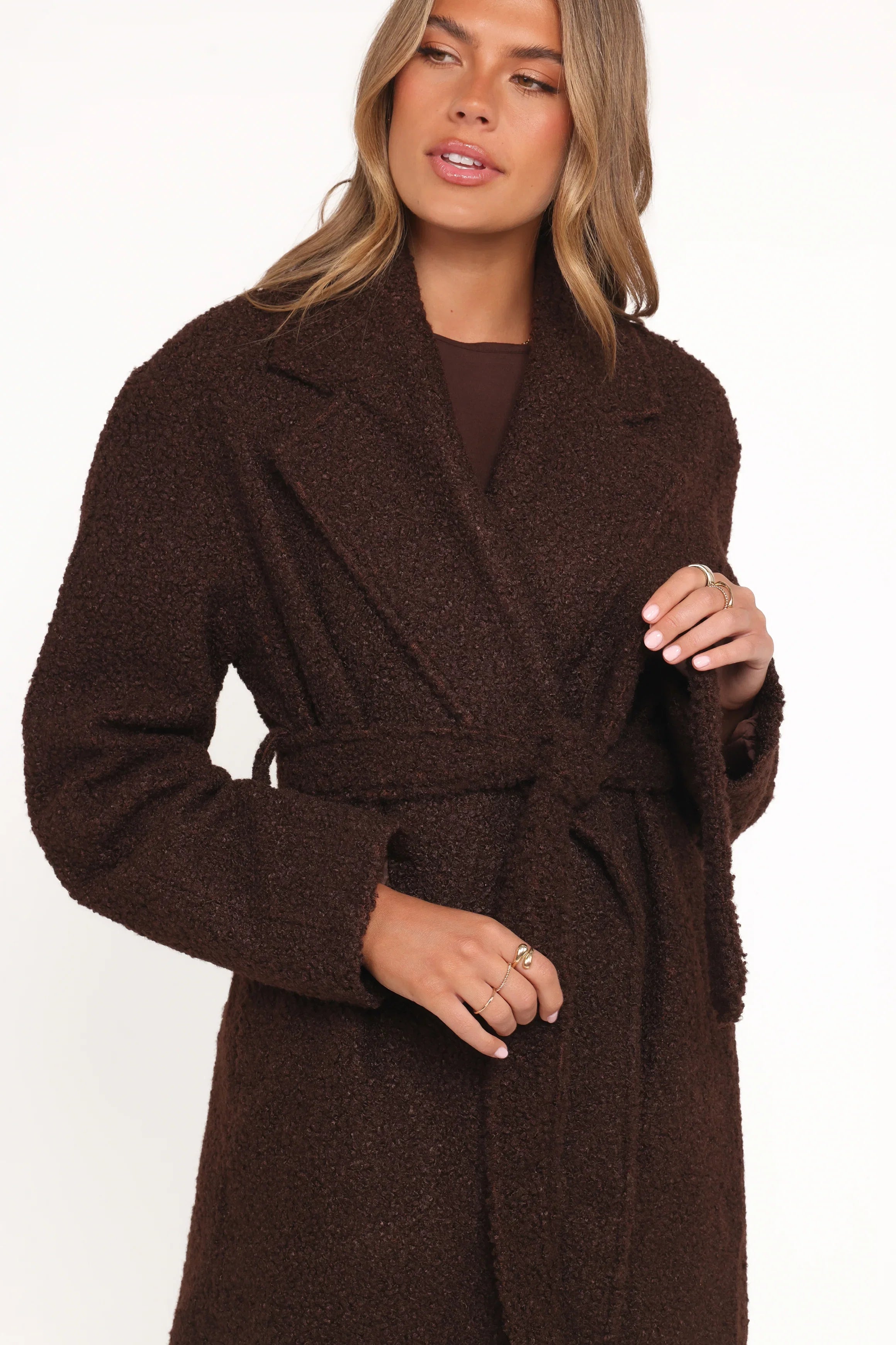 Goodie Shearling Coat Chocolate