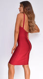 Colette Burgundy Red Low Back Bandage Dress