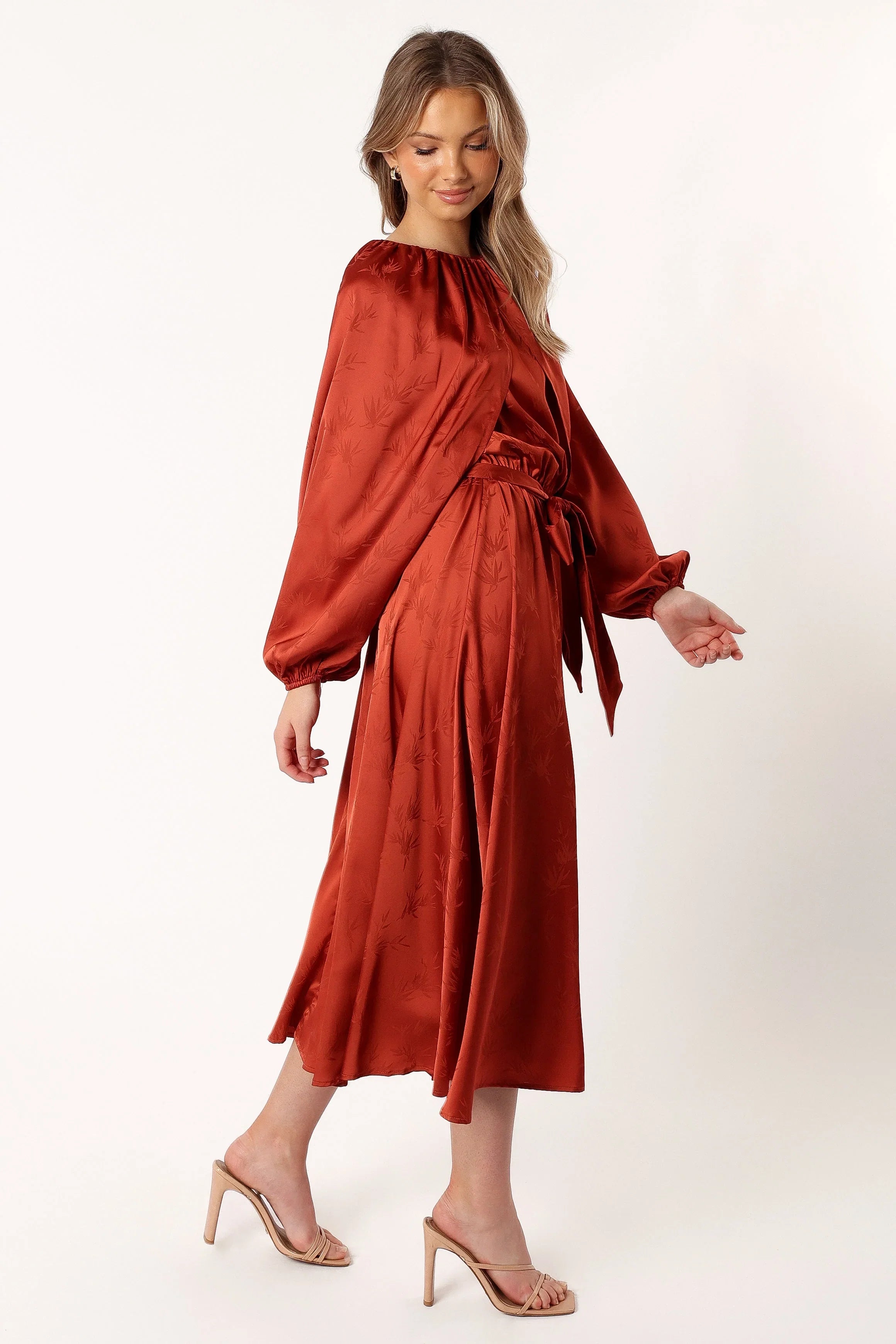 Lexie Long Sleeve Midi Dress Bronze