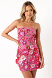Butterfields Strapless Mini Dress Hot Pink