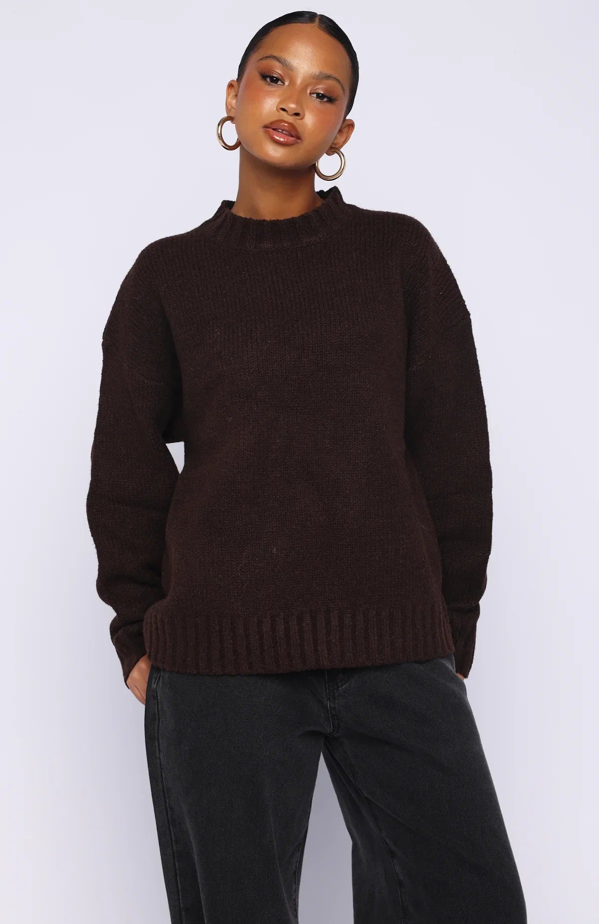 Apres Ski With Me Knit Sweater Chocolate