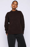 Apres Ski With Me Knit Sweater Chocolate