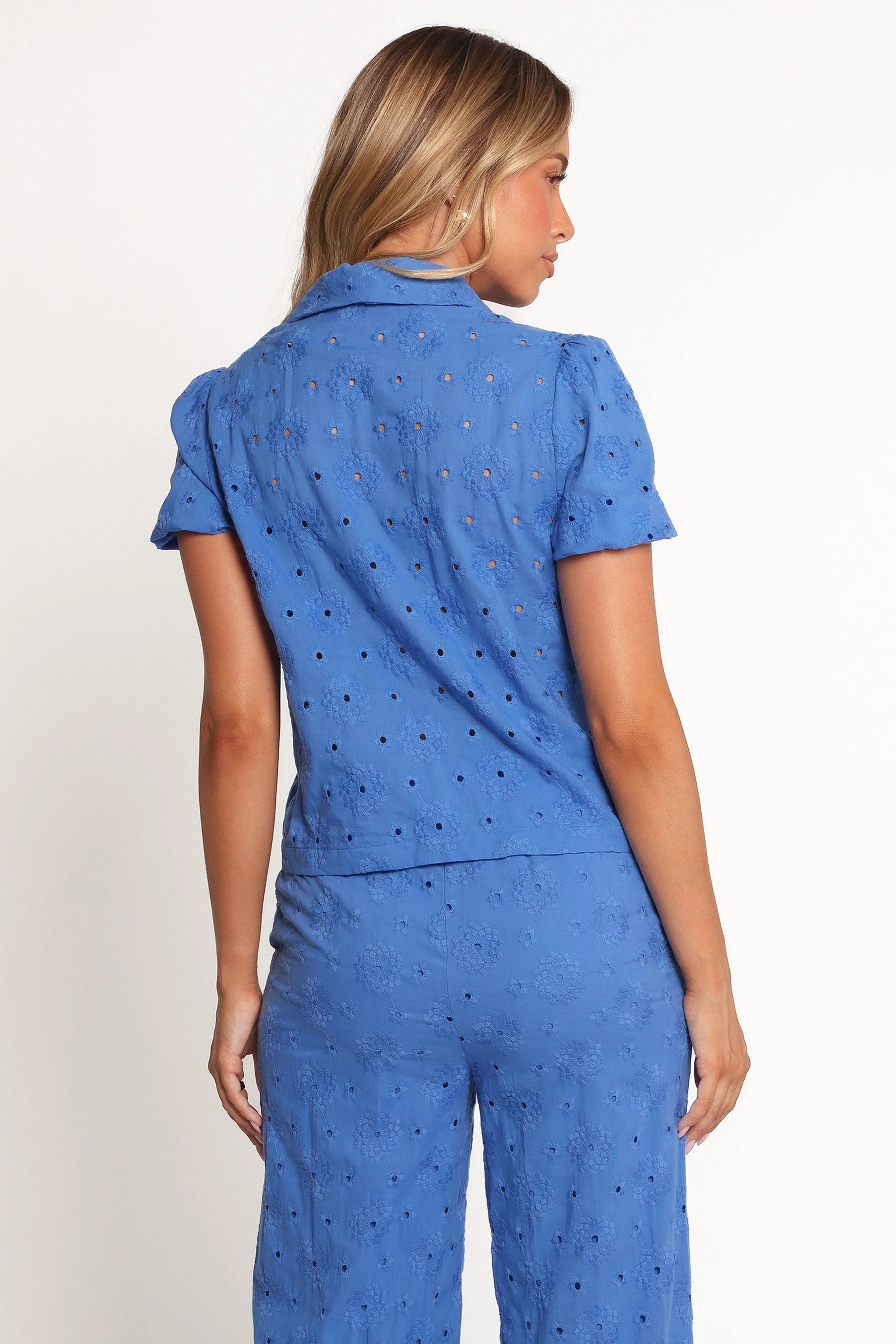 Ksenia Embroidered Tie Top Cobalt