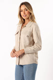 Hailee Long Sleeve Button Down Top Oatmeal
