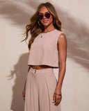 Carissa Cap Sleeve Linen Top