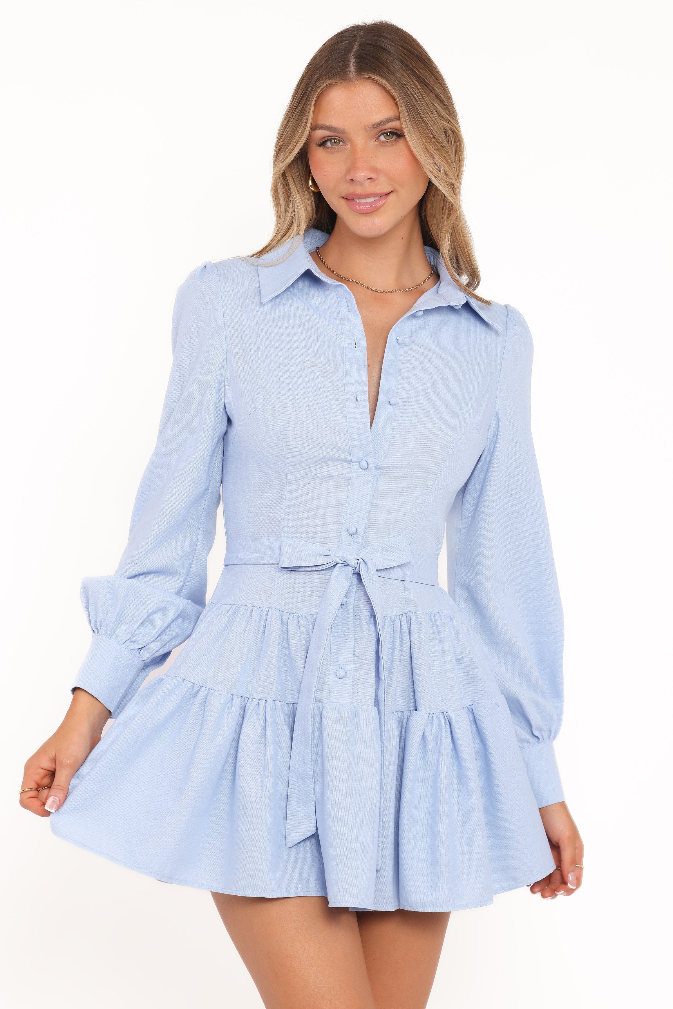 Diantha Long Sleeve Mini Dress Blue