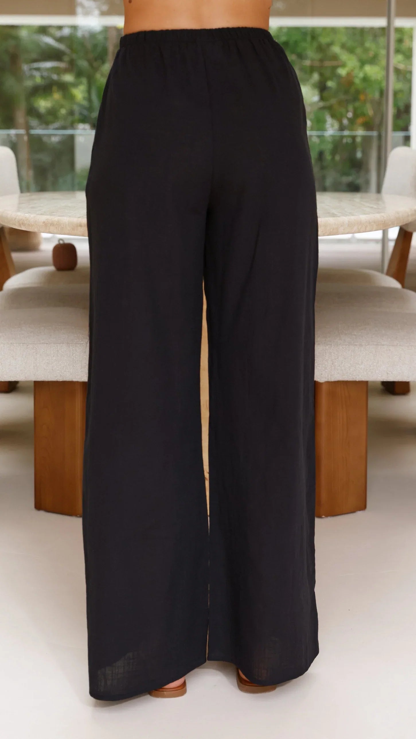 Sharni Strapless Pleat Top and Pants Set Black