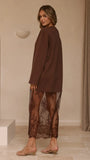 Kailey Lace Maxi Dress Brown