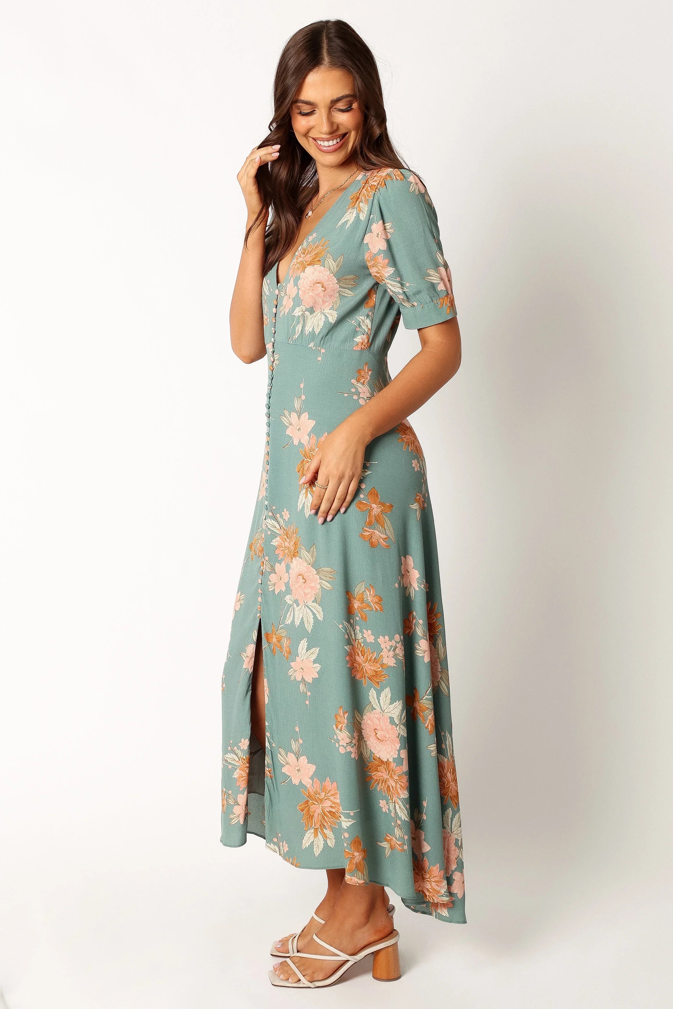 Frampton Midi Dress Blue Floral