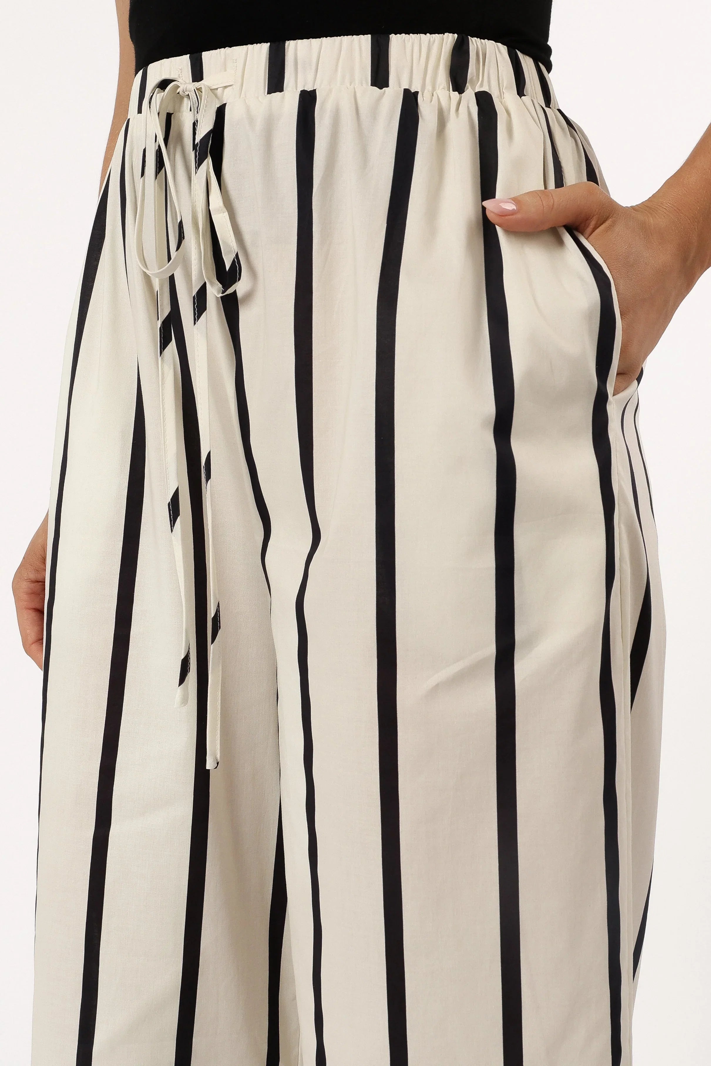 Silvia Pant Cream Stripe