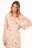 Riba Midi Dress Brown Paisley