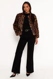 Cassia Faux Fur Leopard Crop Jacket Leopard