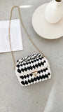 Annabel Chunky Plaited Handbag Cream Black
