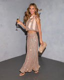 Illusion Glow Sequin Maxi Skirt