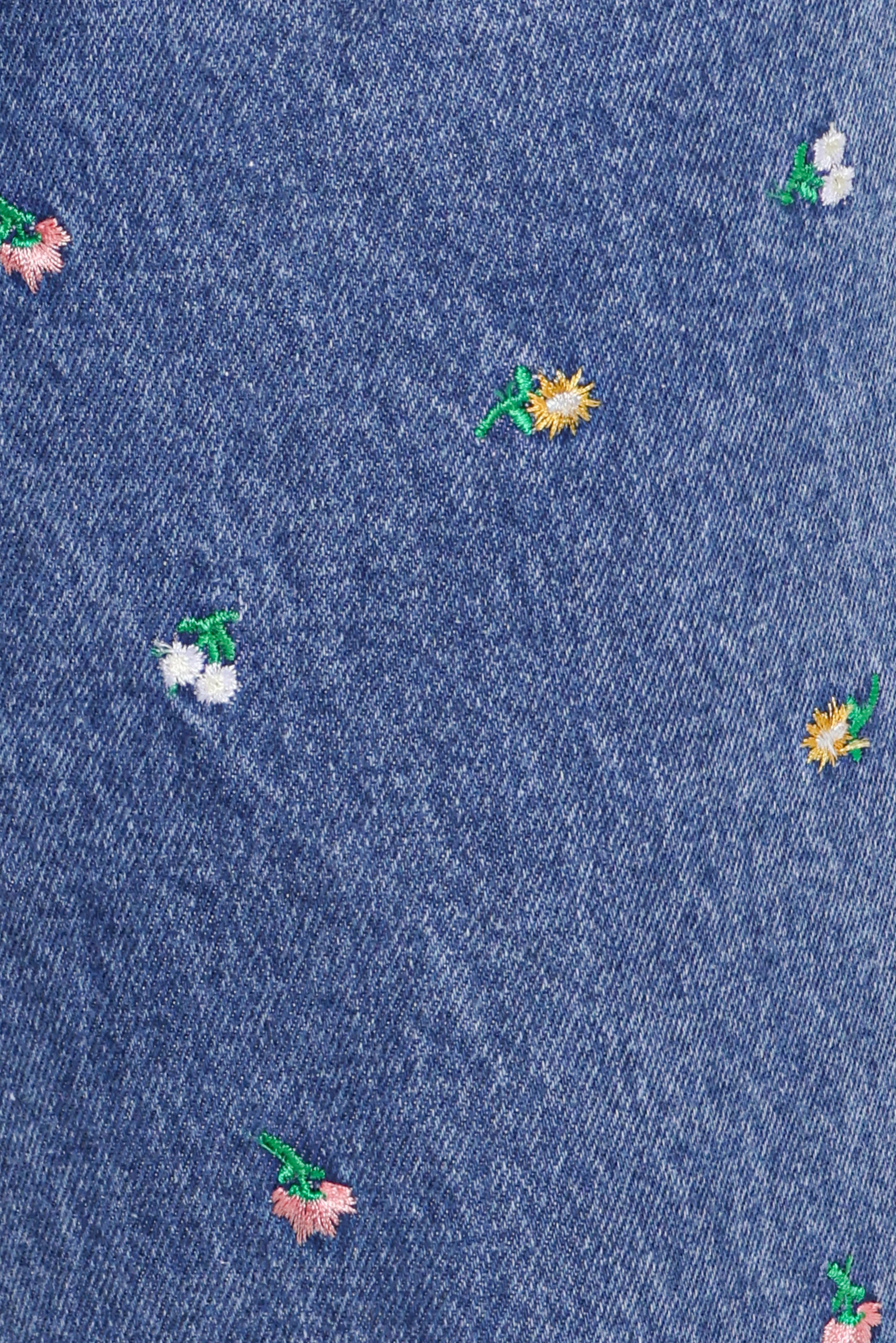 Kendall Straight Leg Jeans Embroidery Medium Wash