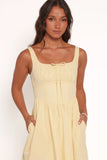 Kinslee Midi Dress Yellow Gingham