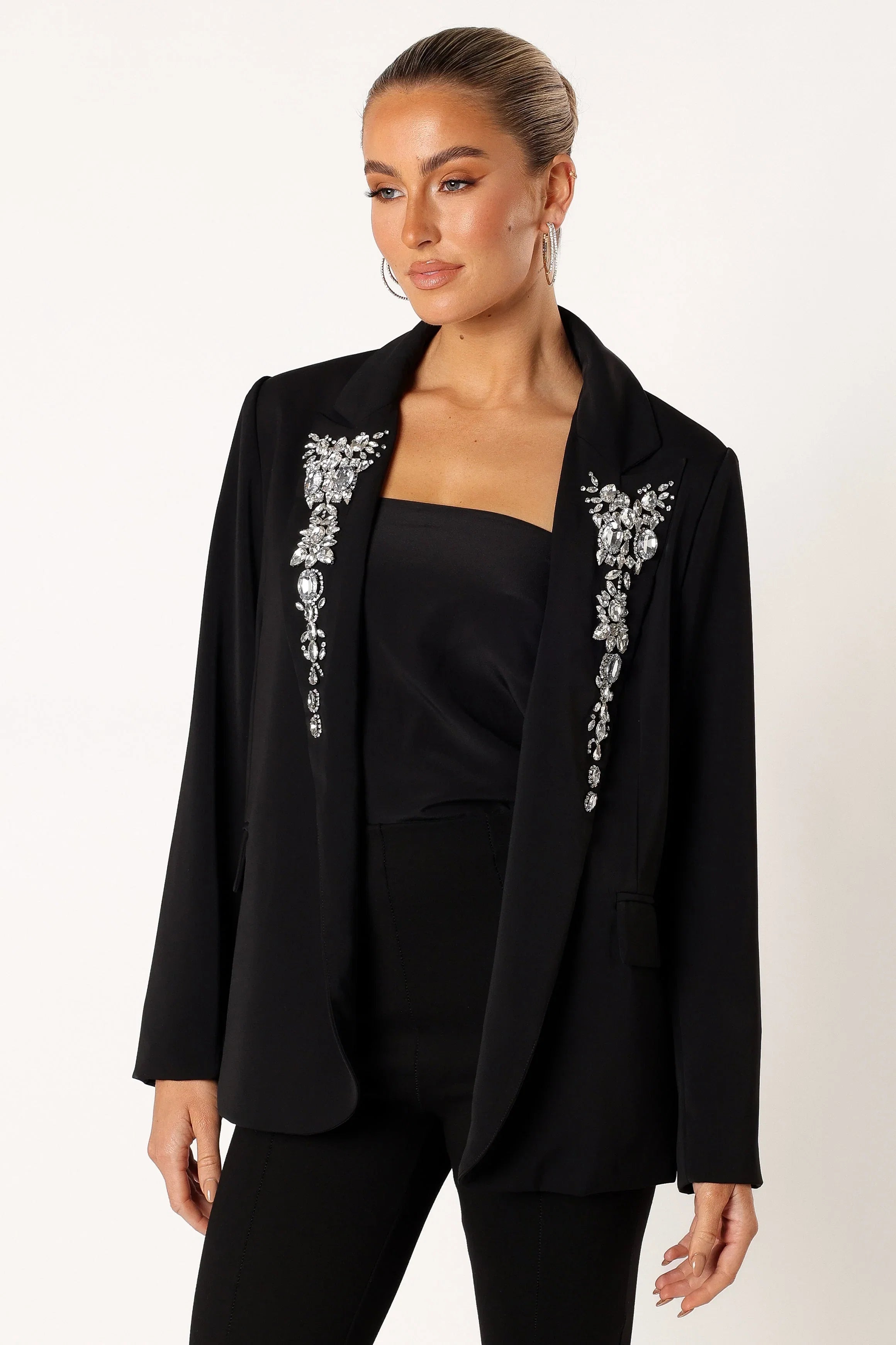 Aubree Embellished Blazer Black