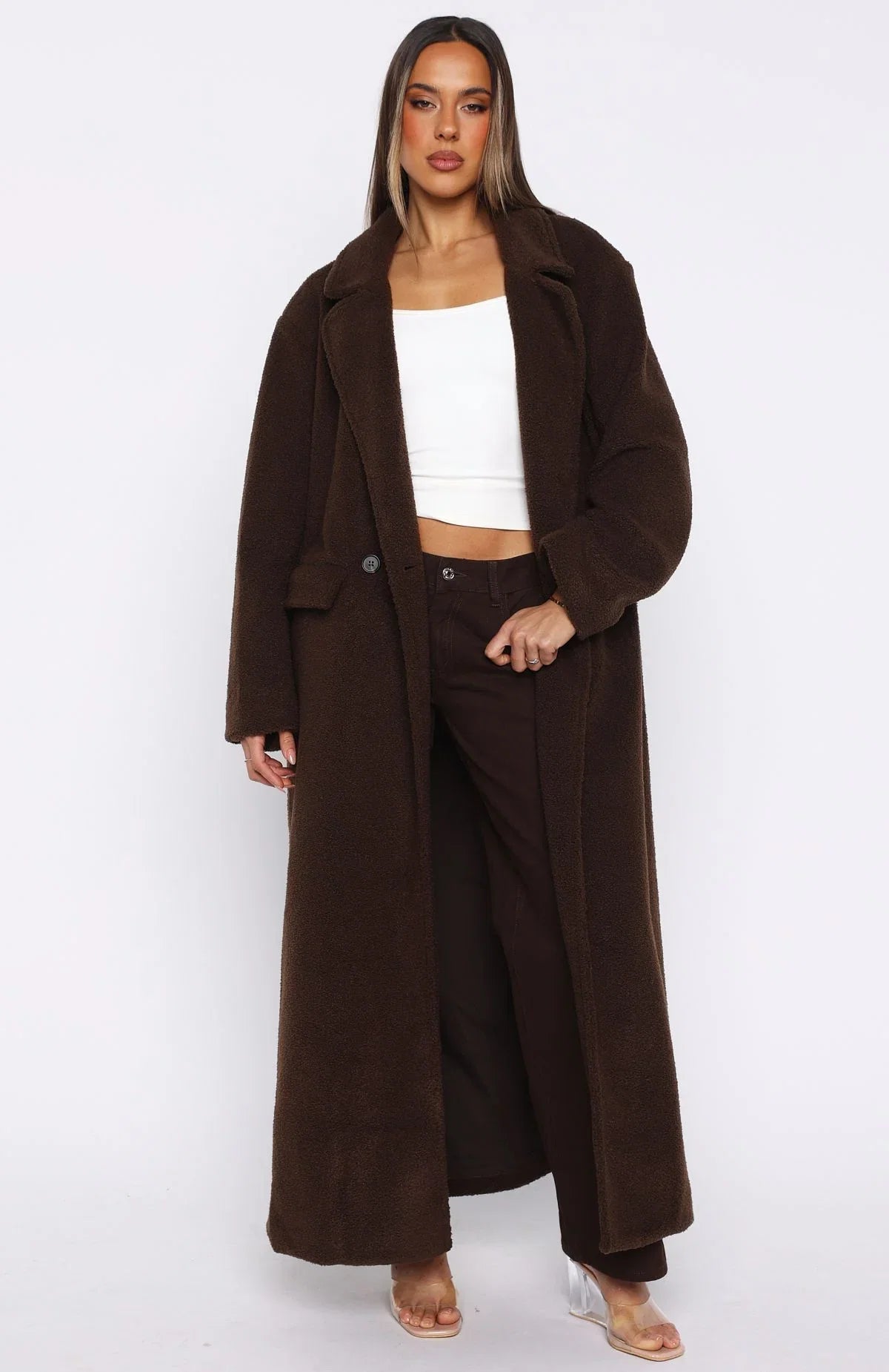 Got To Go Teddy Coat Coffee
