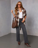 Marvis Plaid Waist Tie Shacket