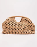 Coastal Getaway Woven Straw Pouch Clutch