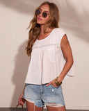 Prairie Angel Embroidered Cap Sleeve Top