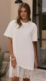 Avei Lace T Shirt Mini Dress White