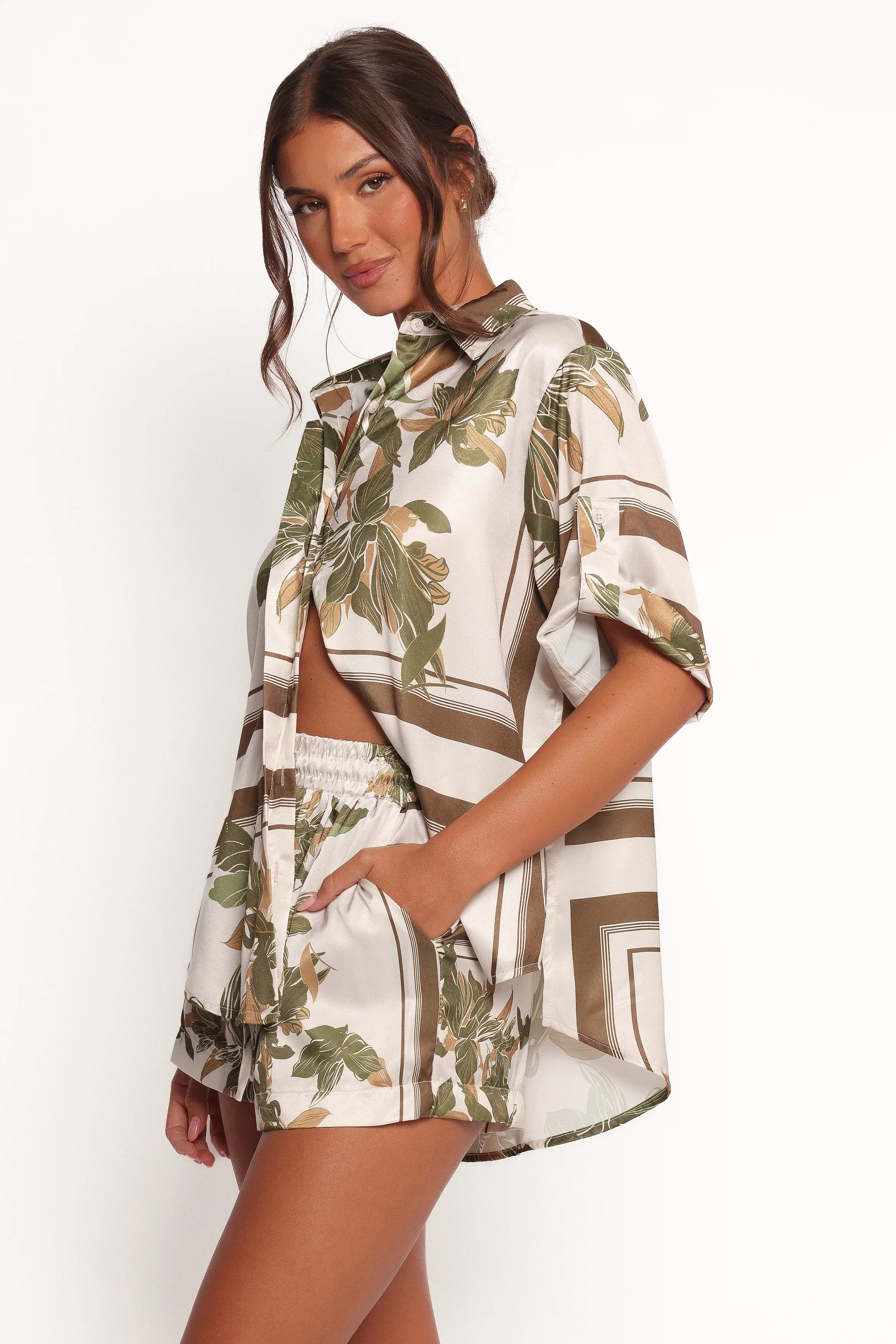 Lara Shirt Olive Print