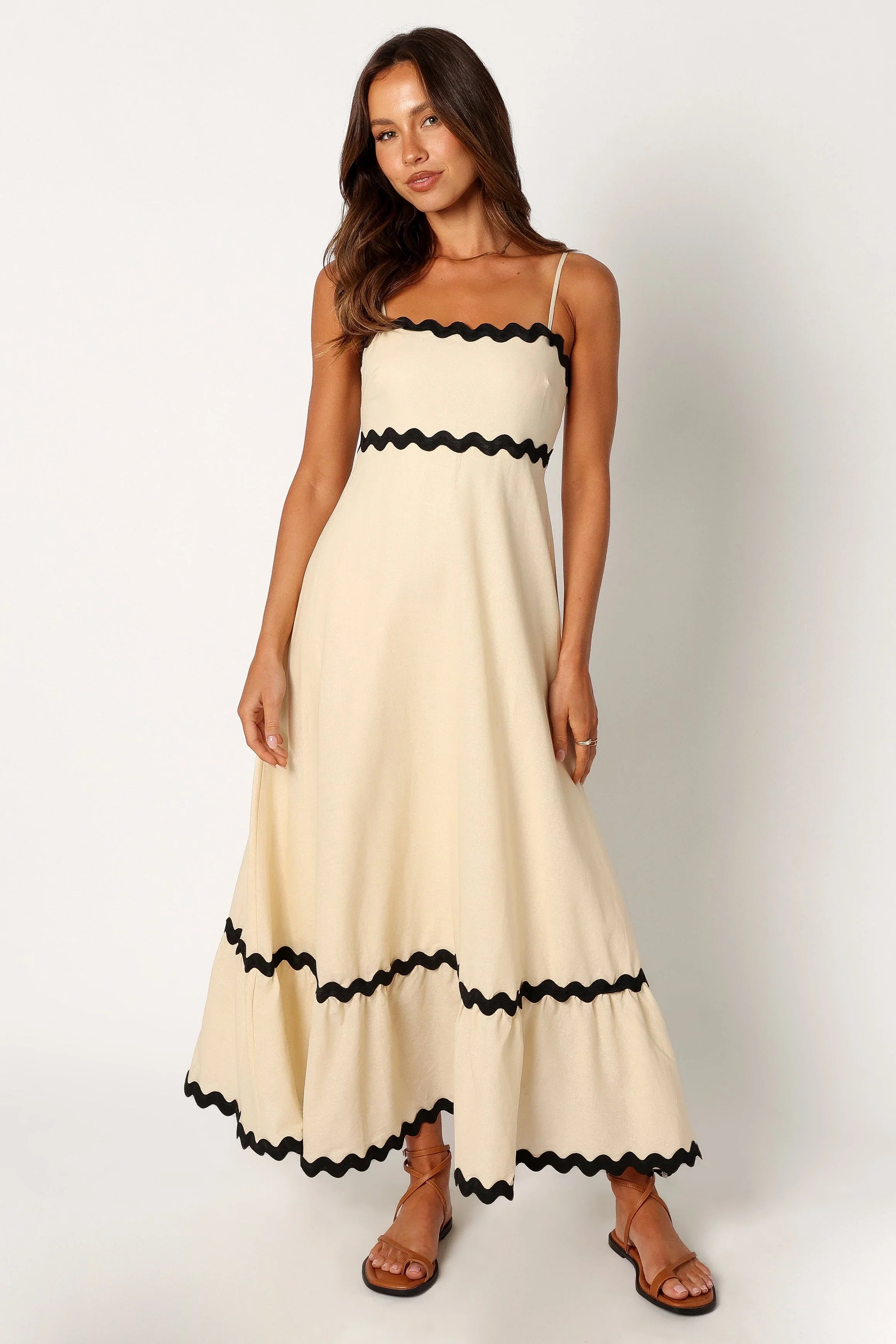 Yana Maxi Dress Cream Black
